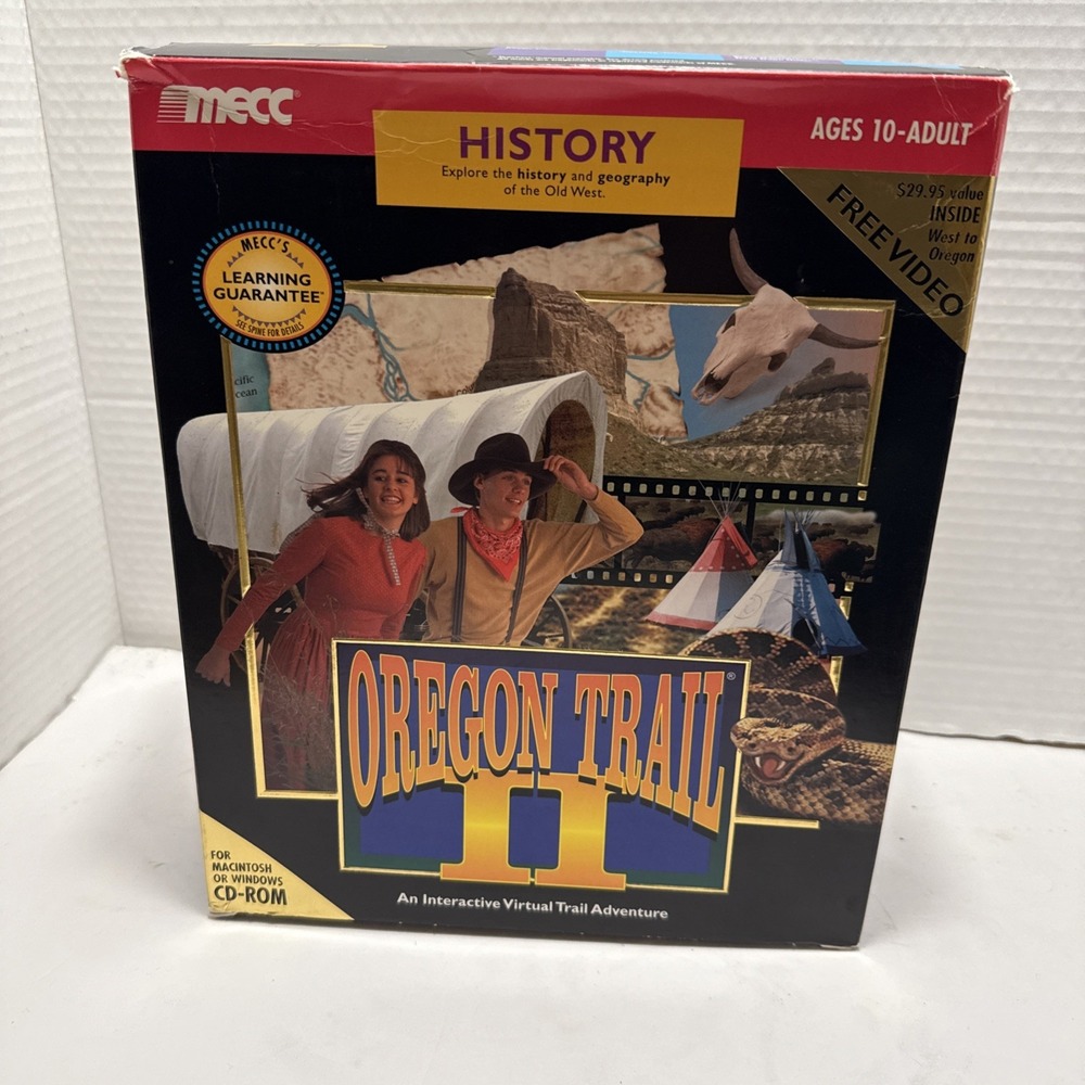 Vintage Oregon Trail II CD-ROM for PC Or Macintosh MECC (1994) With Box & VHS